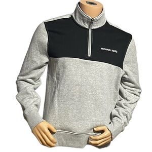 Mens Michael Kors 1/4 zip pullover  Gray & Black